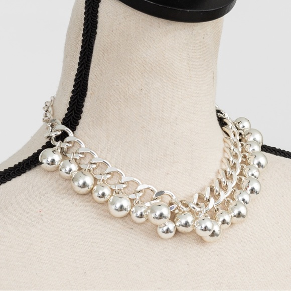 Bold choker necklace sterling silver chain link Charles Winston Collections - Picture 12 of 14